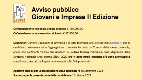 Giovani e Impresa – Avviso pubblico Anci