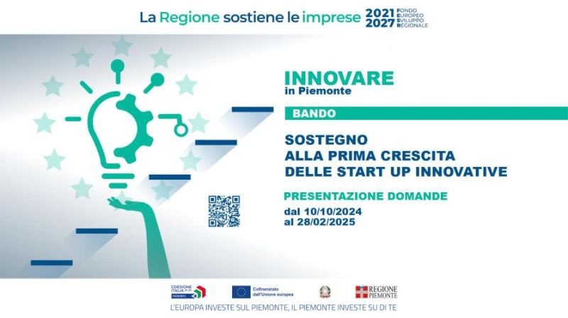 Bando Sostegno alla prima crescita delle startup innovative in Piemonte